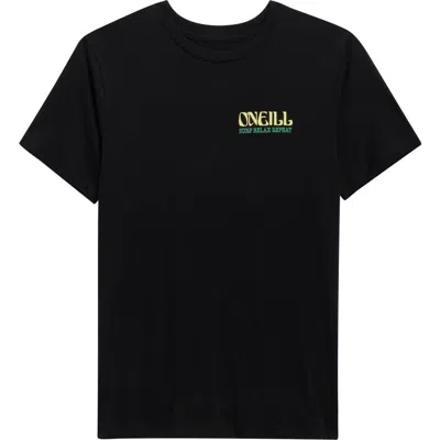 O'neill Kids' Outtie Classics Cotton Graphic T-shirt In Black