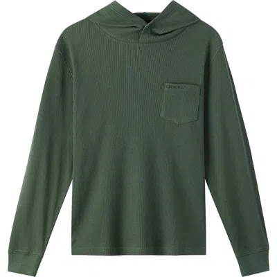 O'neill Kids' Overland Thermal Pullover Hoodie In Green