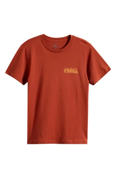 O'neill Kids' Quality Block Cotton Graphic T-shirt In Red