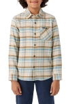O'neill Kids' Redmond Plaid Flannel Button-up Shirt In Light Khaki 2
