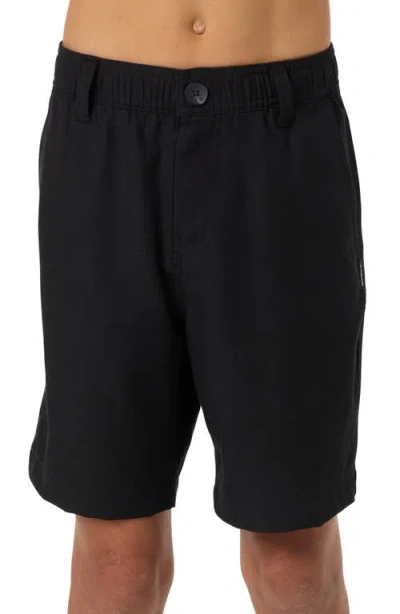O'neill Kids' Reserve Light Check Water Repellent Shorts In Black