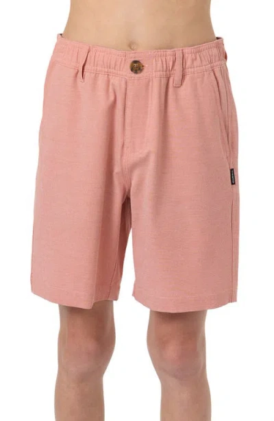 O'neill Kids' Reserve Light Check Water Repellent Shorts In Brown
