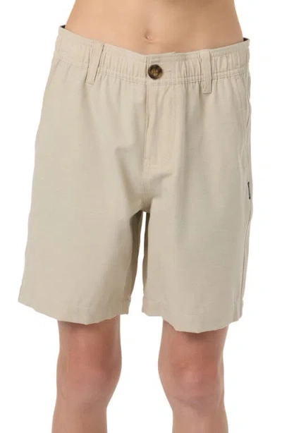 O'neill Kids' Reserve Light Check Water Repellent Shorts In Brown