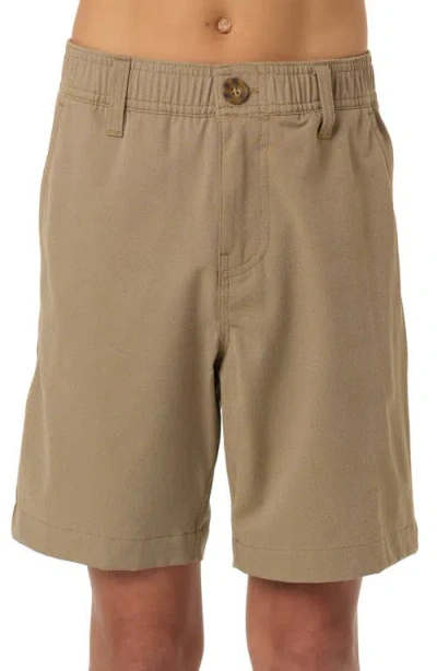 O'neill Kids' Reserve Light Check Water Repellent Shorts In Brown