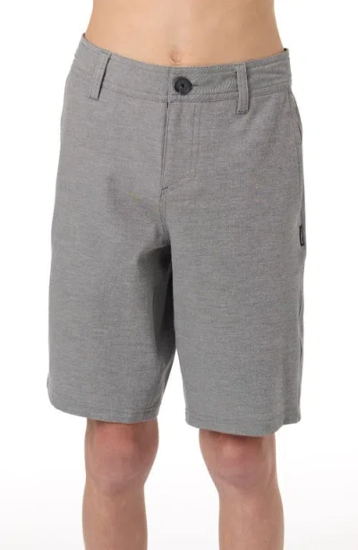 O'neill Kids' Reserve Light Check Water Repellent Shorts In Gray