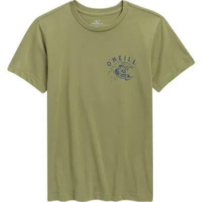 O'neill Kids' Sesh Cotton Graphic T-shirt In Green