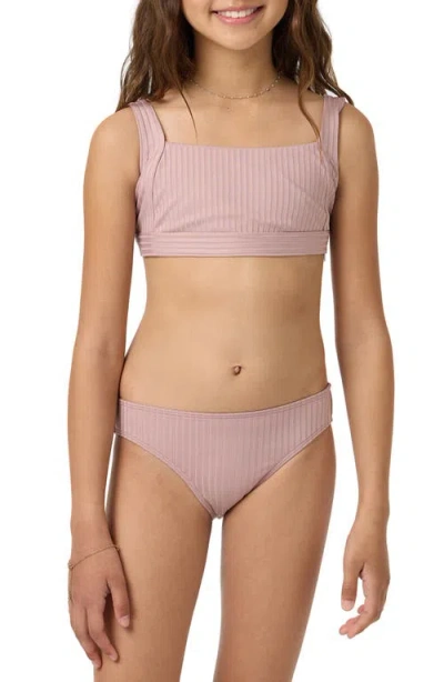 O'neill Kids' Shorebreak Two-piece Swimsuit In Pink
