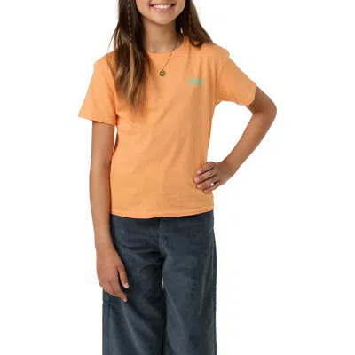 O'neill Kids' Surf Angie Cotton Graphic T-shirt In Orange