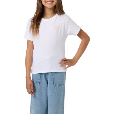 O'neill Kids' Surf Angie Cotton Graphic T-shirt In White