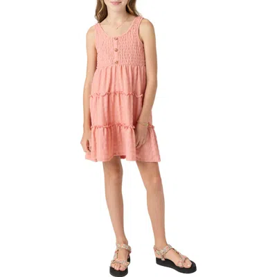 O'neill Kids' Teffie Tiered Sleeveless Sundress In Pink