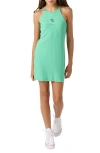 O'neill Kids' Tiegan Embroidered Rib Dress In Jade Cream
