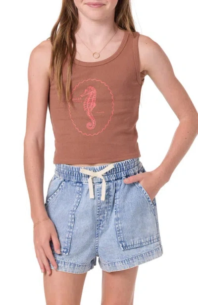 O'neill Kids' Tristan Cotton Graphic Tank In Brown