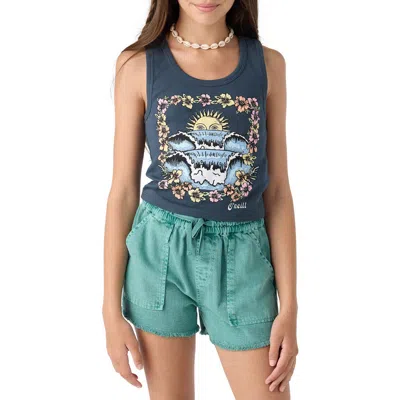 O'neill Kids' Tropic Tide Cotton Graphic Tank In Slate