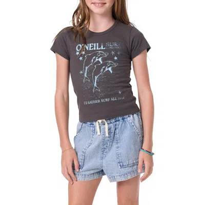 O'neill Kids' Willa Cotton Graphic T-shirt In Black