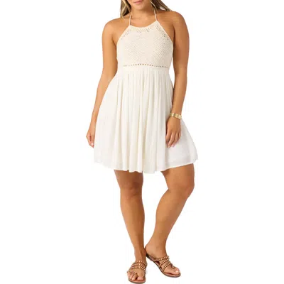 O'neill Kindra Mixed Media Halter Dress In Neutral