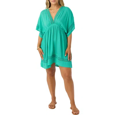 O'neill Kleo Cover-up Minidress In Peacock Green