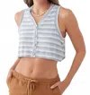 O'neill Knit Button Crop Tank Top In Cintia In Multi