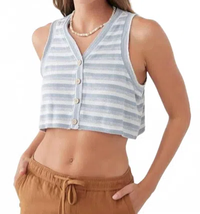 O'neill Knit Button Crop Tank Top In Cintia In Multi