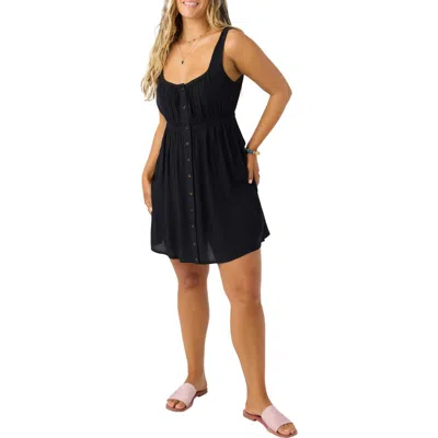 O'neill Korie Button Front Minidress In Black