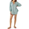 O'neill Krysten Cotton Gauze Cover-up Tunic Minidress In Silver Blue