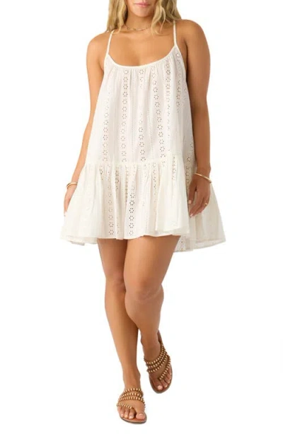 O'neill Kylee Cotton Eyelet Cover-up Minidress In White
