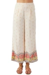 O'NEILL LACEY FLORAL WIDE LEG CROP PANTS