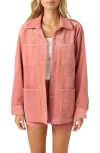 O'neill Langford Cotton Blend Corduroy Shacket In Pink