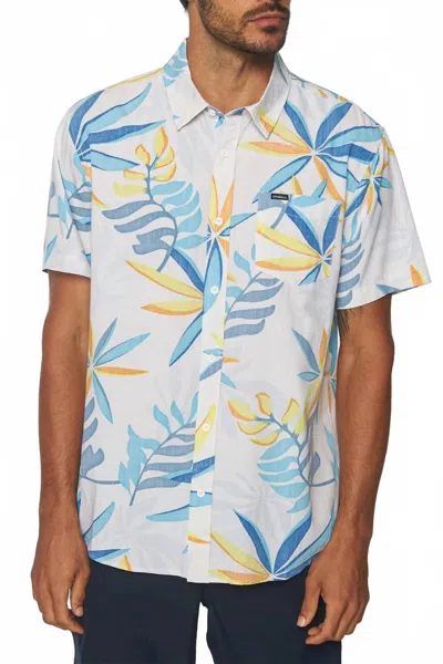 O'neill Late Drop Short Sleeve Woven Shirt In Cream In White