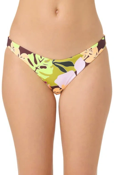 O'neill Leah Tropical Geo Rockley Bikini Bottoms In Yellow Multi Colored