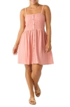 O'neill Leighton Textured Smocked Button-up Minidress