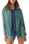 O'neill Leni Cotton Gauze Button-up Shirt In Silver Pine