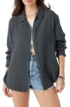 O'neill Leni Cotton Gauze Button-up Shirt In Slate