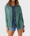 O'neill Leni Crinkle Double Gauze Button Down Shirt In Silver Pine