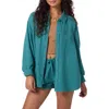 O'neill Leni Oversize Cotton Gauze Button-up Shirt In Brown