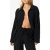 O'neill Leni Oversize Cotton Gauze Button-up Shirt In Black