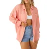 O'neill Leni Oversize Cotton Gauze Button-up Shirt In Canyon Clay
