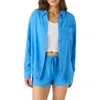 O'neill Leni Oversize Cotton Gauze Button-up Shirt In Regatta