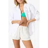 O'neill Leni Oversize Cotton Gauze Button-up Shirt In White