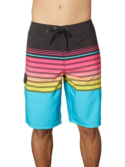 O'neill Lennox Mens Striped Board Shorts Swim Trunks In Pink