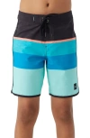 O'neill Kids'  Lennox Scallop 16 Hyperdry™ Stretch Board Shorts In Turquoise