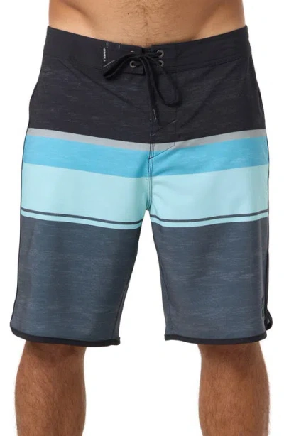 O'neill Lennox Scallop Stripe Board Shorts In Black