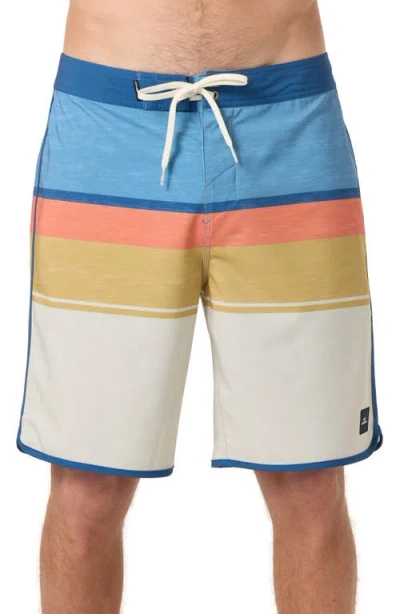 O'neill Lennox Scallop Stripe Board Shorts In Brown