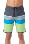 O'neill Lennox Scallop Stripe Board Shorts In Lime Wash