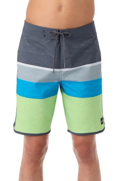 O'neill Lennox Scallop Stripe Board Shorts In Lime Wash