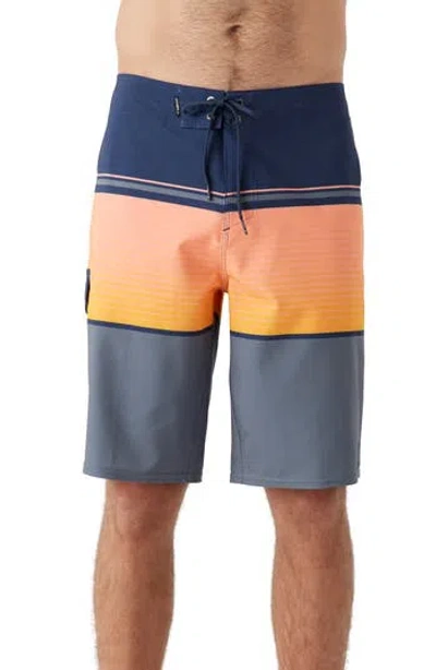 O'neill Lennox Stripe Swim Trunks In Grey