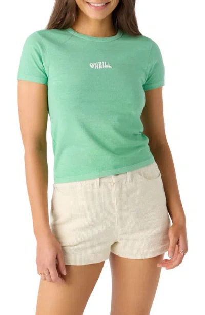 O'neill Life's Swell Cotton Graphic T-shirt In Jade Cream