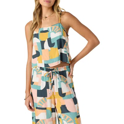O'neill Linata Crop Camisole In Blue Multi