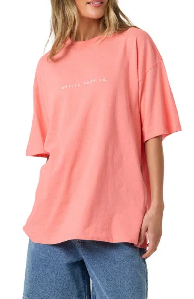 O'neill Linear Scape Graphic Oversized T-shirt In Pink