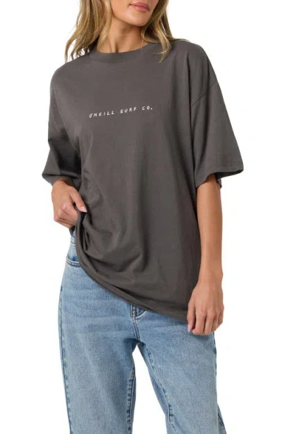 O'neill Linear Scape Graphic Oversized T-shirt In Black