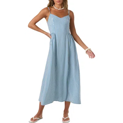 O'neill Linen Stripe Sundress In White